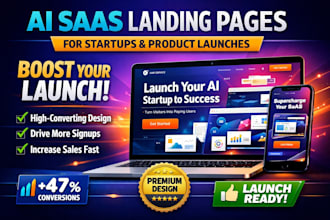 design ai saas landing page for startup or product launch framer website design