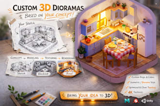 create a custom stylized 3d diorama environment