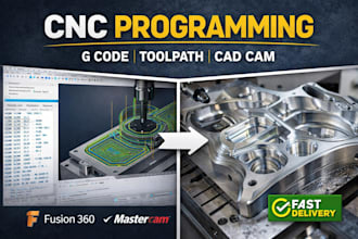 do cnc programming, g code toolpath in fusion 360, mastercam and 3d cad modeling