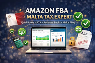 amazon fba books with quickbooks a2x and handle malta tax filing