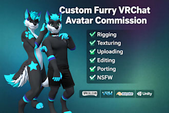 do vrchat avatar with full body tracking furry nsfw 3d vtuber model vr character