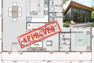 design modern adu and duplex architectural drawing for permit ready plan