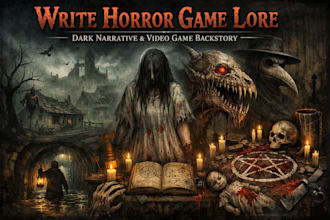 write horror game lore, dark narrative, video game backstory and worldbuilding