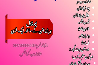 design professional brochure every type and flyer urdu and english language