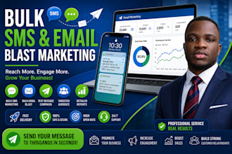 send bulk SMS marketing, text message campaigns, SMS blast and email marketing
