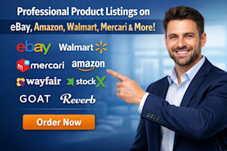 setup list products on ebay walmart amazon mercari wayfair stockx goat reverb