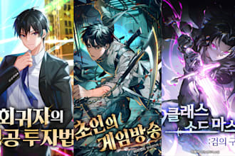 draw anime manga webtoon webnovel cover shonen light novel comic book cover art