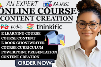 write complete online course modules for udemy, teachable, or coaching