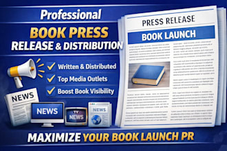 write and  distribute book press releases for book launches and  PR campaigns