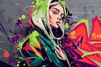 design creative graffiti wall art digitally