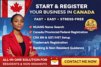 register your company in canada with bn, gst, and trademark filing