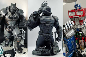 sculpt 3d print and paint anime figure, tabletop miniature 4k 8k resin printing