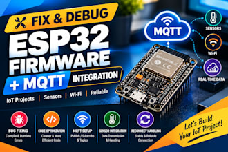debug esp32 firmware and fix bugs while integrating mqtt for iot projects