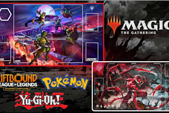 design custom mtg playmat, tcg, pokemon, yugioh, riftbound, anime card game