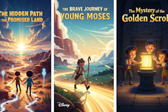 christian book illustrations, kids illustration, bible themed book illustrations