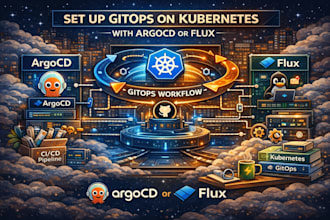 set up gitops on kubernetes with argocd or flux