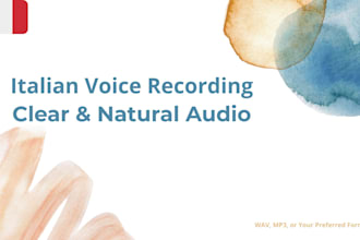 record natural italian female voice for videos, ads, apps