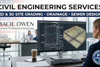 2d 3d site grading and drainage plans sewer design civil stormwater plan