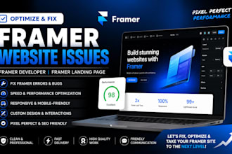 optimize and fix framer website issues, framer developer, framer landing page