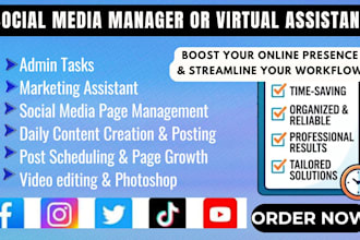 be your social media manager or virtual assistant
