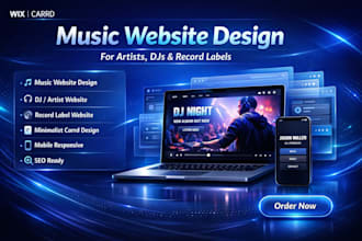 build music website for artist dj record label on wix minimalistic carrd website