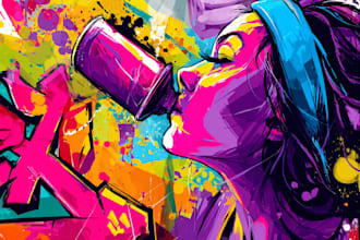 design custom graffiti art for social media