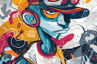 create bold graffiti art for clothing and merch