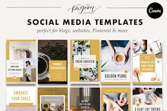 design canva social media branding template pack flyer, social media templates
