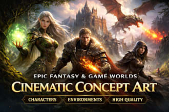 create cinematic ai concept art for games and characters