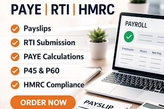 uk payroll, paye, rti submissions, payslips and hmrc filing