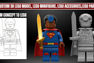 design custom 3d lego model lego minifigure lego accessories lego decals quickly