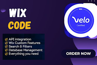 develop wix website using wix velo wix code and database