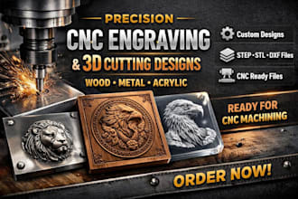 create precision cnc engraving 3d cutting designs for wood metal and acrylic