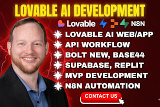 build and fix ai web apps, saas mvp, lovable, replit, supabase, n8n