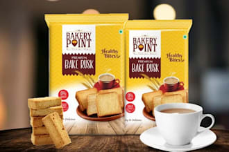 design bakery packaging, food label, cake, cookie and dessert packaging