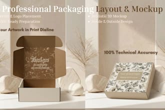 design professional packaging dieline and 3d mockup