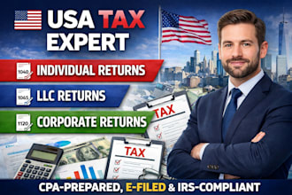 prepare and e file USA individual, llc, corporate tax returns CPA USA tax return