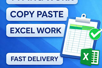 do data entry, copy paste, typing and excel work