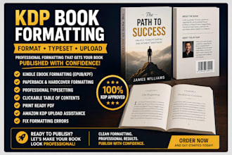 format, typeset, upload manuscript kindle ebook, amazon kdp paperback formatting