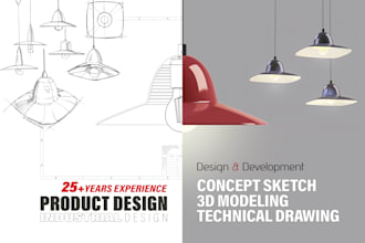 design your product from sketch to 3d cad and render