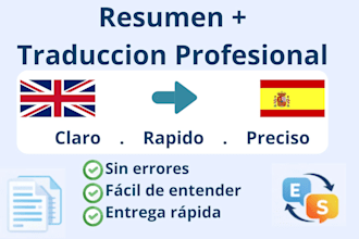 summarize texts and translate from english to spanish clearly
