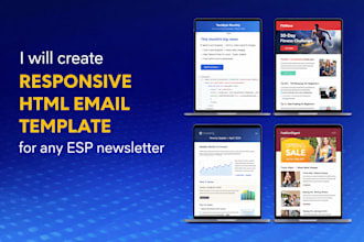 design responsive HTML email template for newsletter and esp