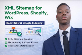 create an XML sitemap for your wordpress, shopify, or wix website for SEO