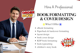 do book formatting, layout design, ebook formatting, book cover design for KDP