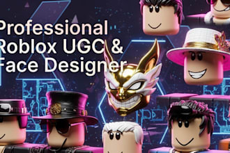 design premium roblox ugc items and high quality custom face concepts, accessori