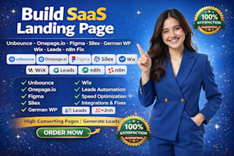 build saas landing page unbounce onepage io figma silex german wp wix leads n8n