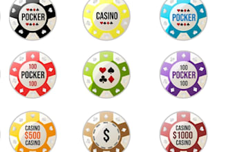 do professional poker chip or game, poker card, poker logo design