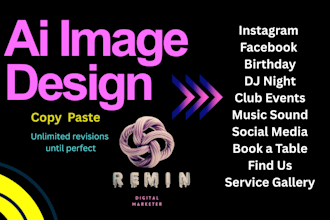 develop high impact ai image for nightlife, dj performances, birthdays, artists