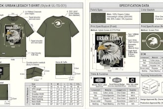 do technical flat streetwear tech pack, clothing tech pack, fashion design