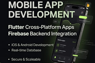 flutter app development for android and ios with firebase backend